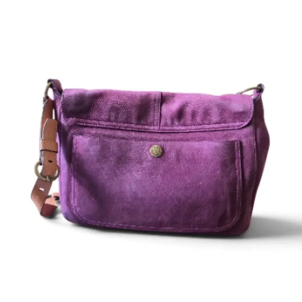 VTG Coach Chelsea 5773 Purple Nubuc Leather Messenger Crossbody Bag Y2K